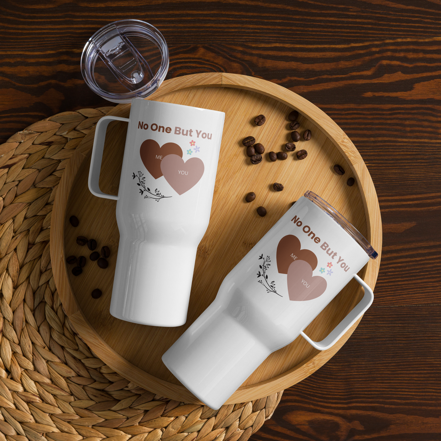 No One But You - Travel mug with a handle - 2 Hearts