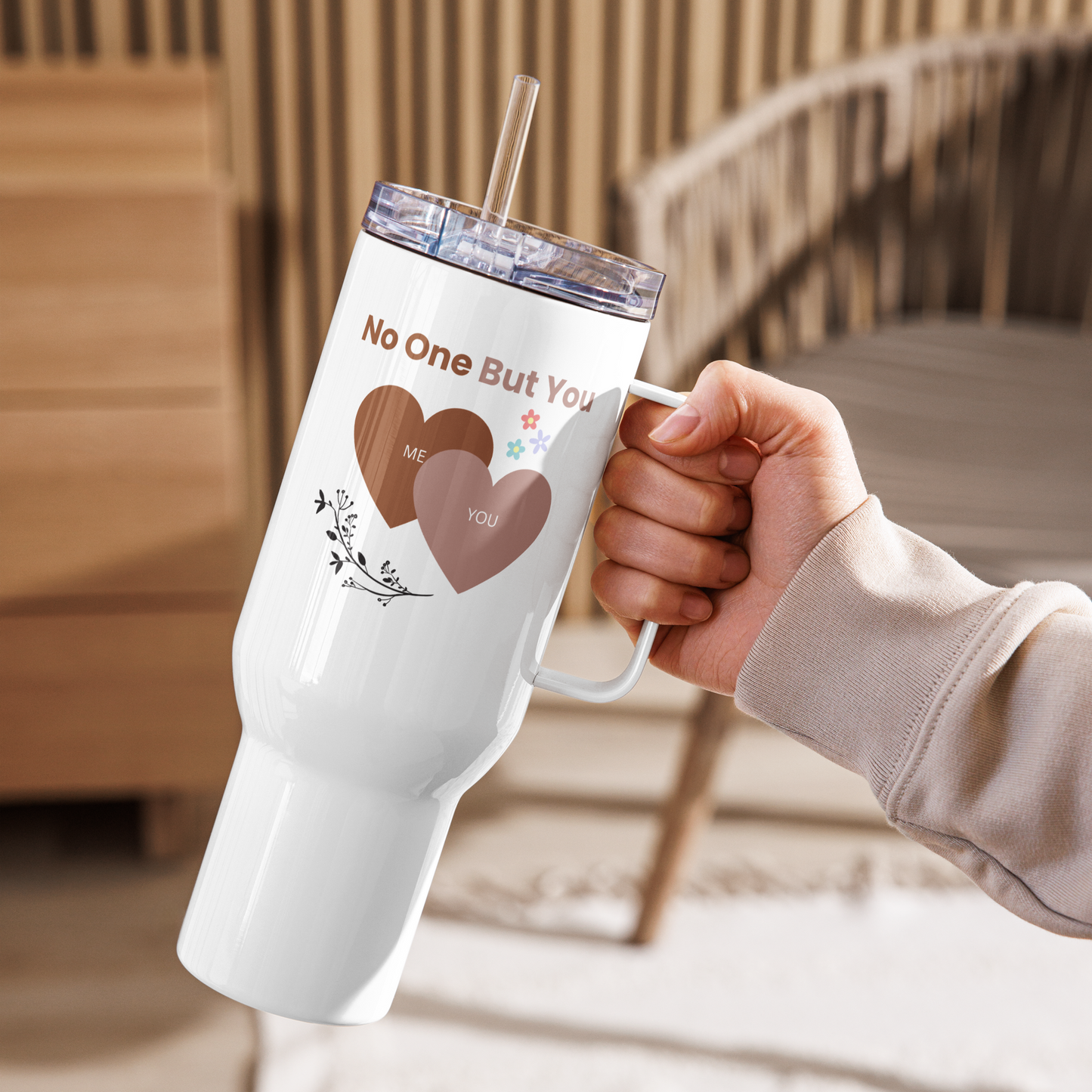 No One But You - Travel mug with a handle - 2 Hearts