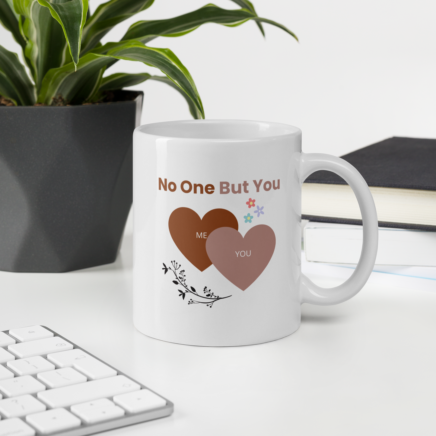 No One But You -White glossy mug-hearts