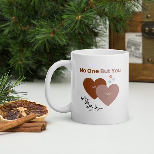No One But You -White glossy mug-hearts
