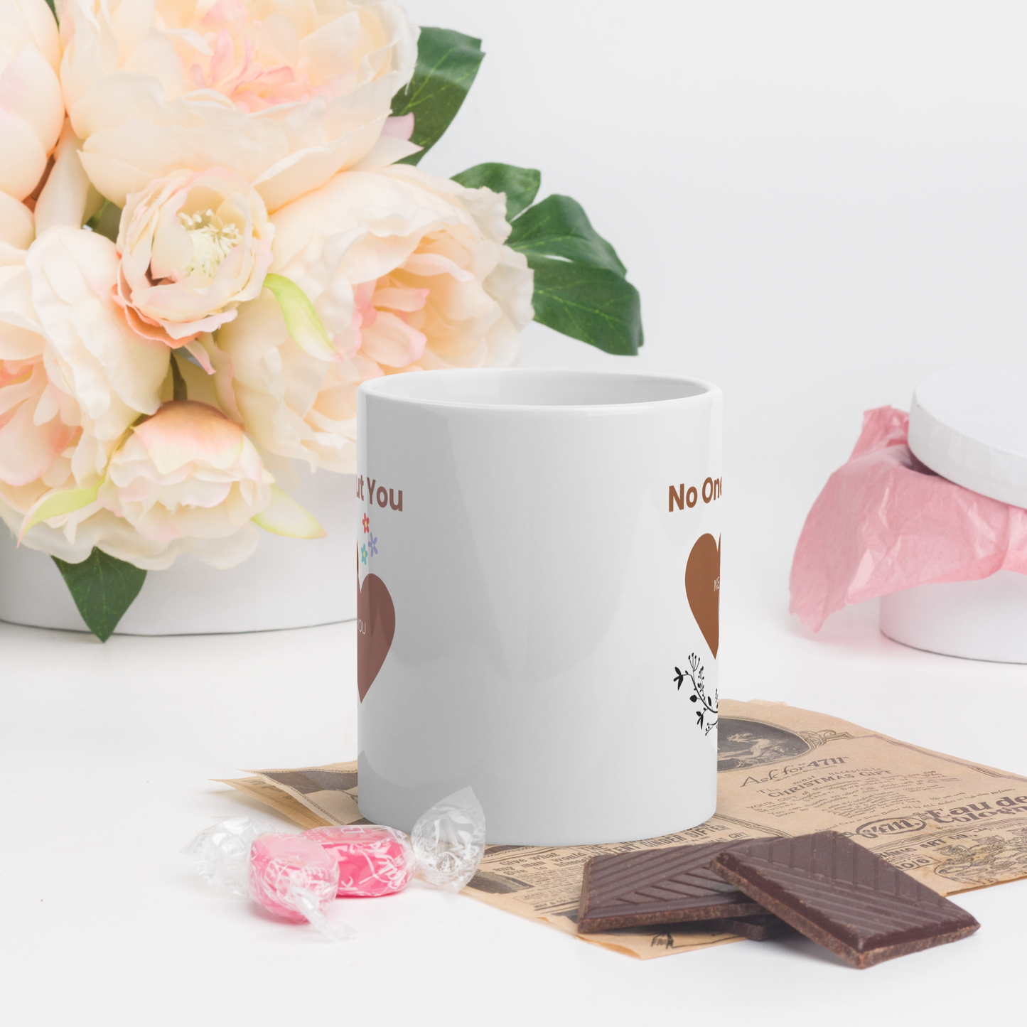 No One But You -White glossy mug-hearts