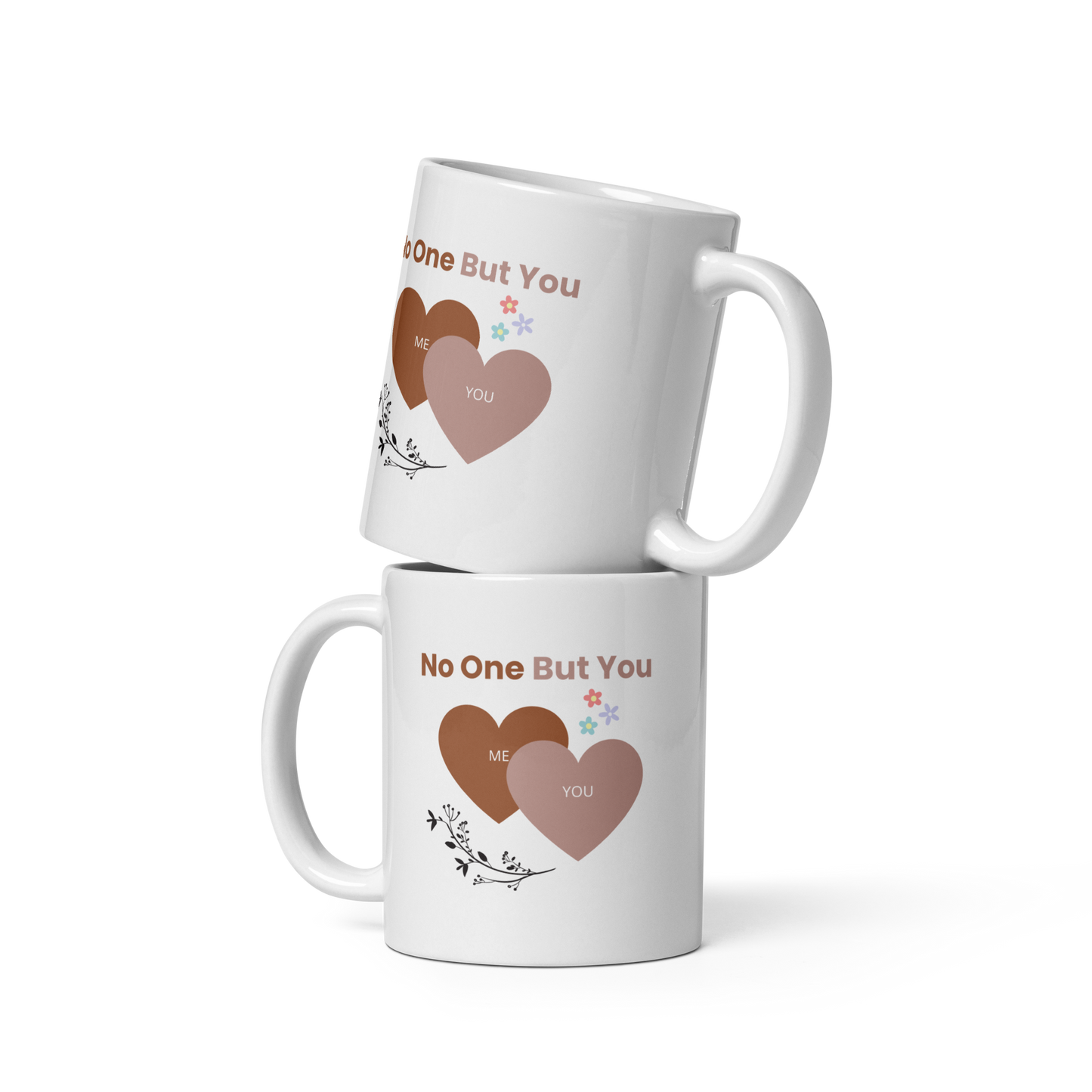 No One But You -White glossy mug-hearts